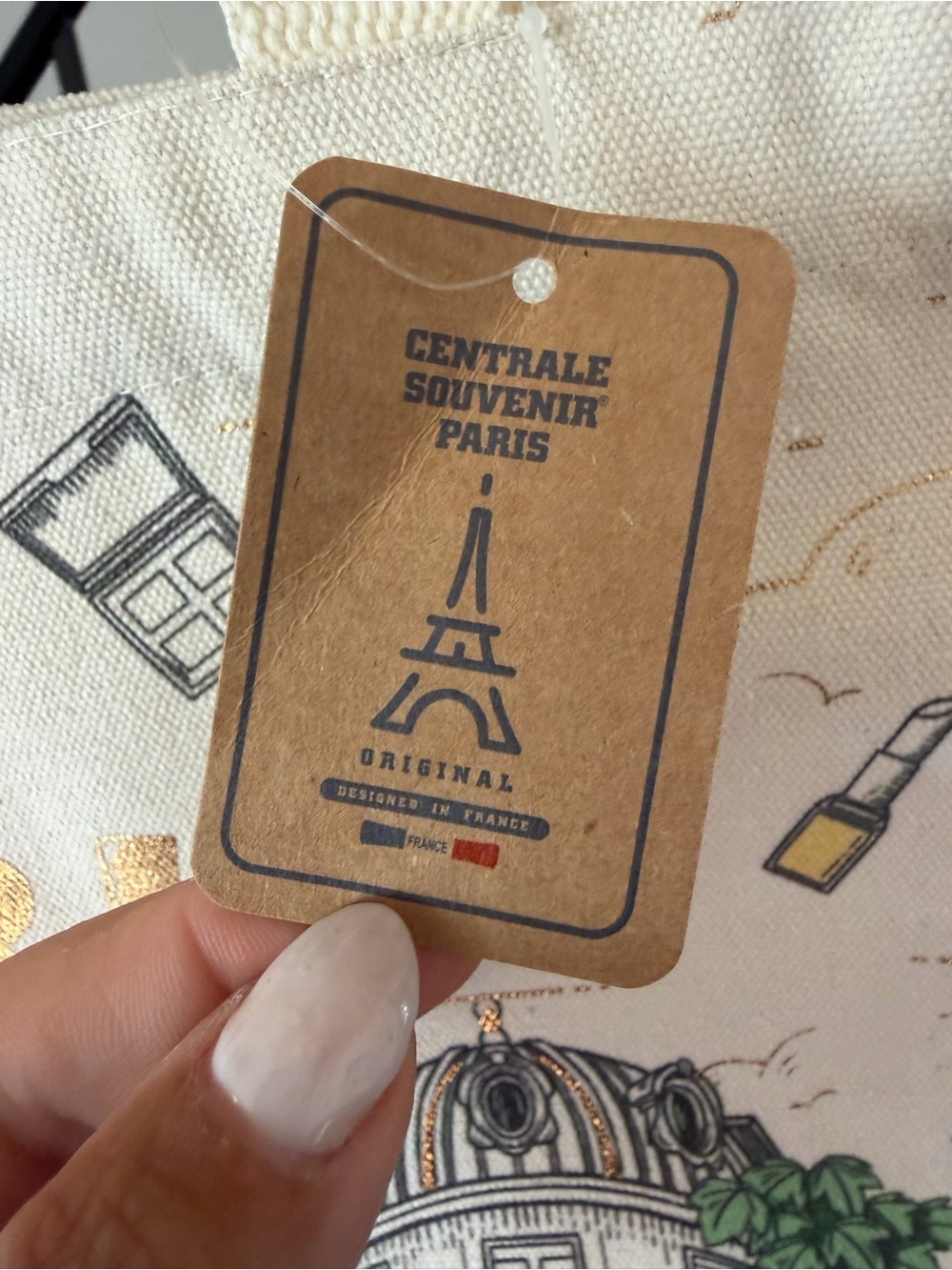 Paris Canvas Tote Bag NWT - Picture 5 of 7